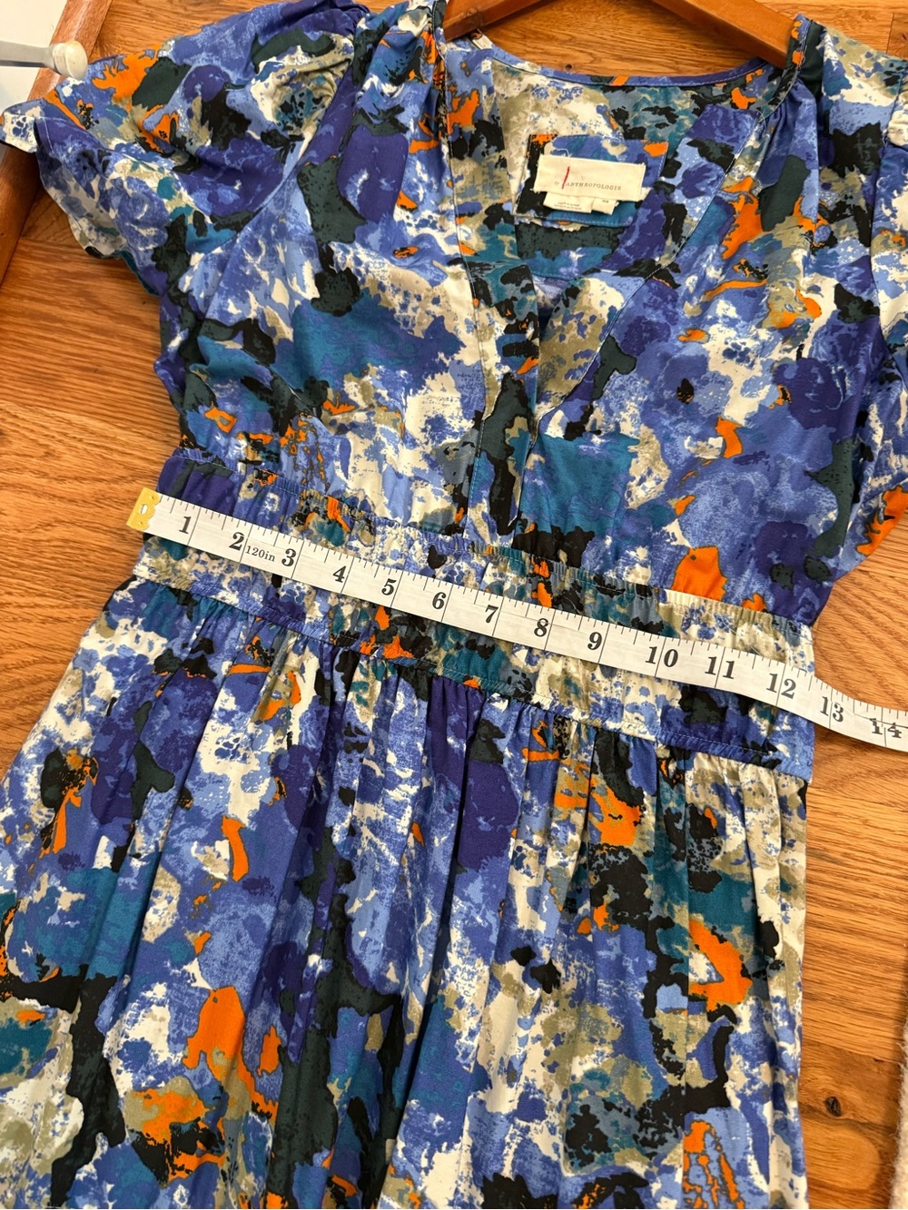 Anthropologie Somerset Maxi Dress Blue Watercolor Size XS - Picture 10 of 13